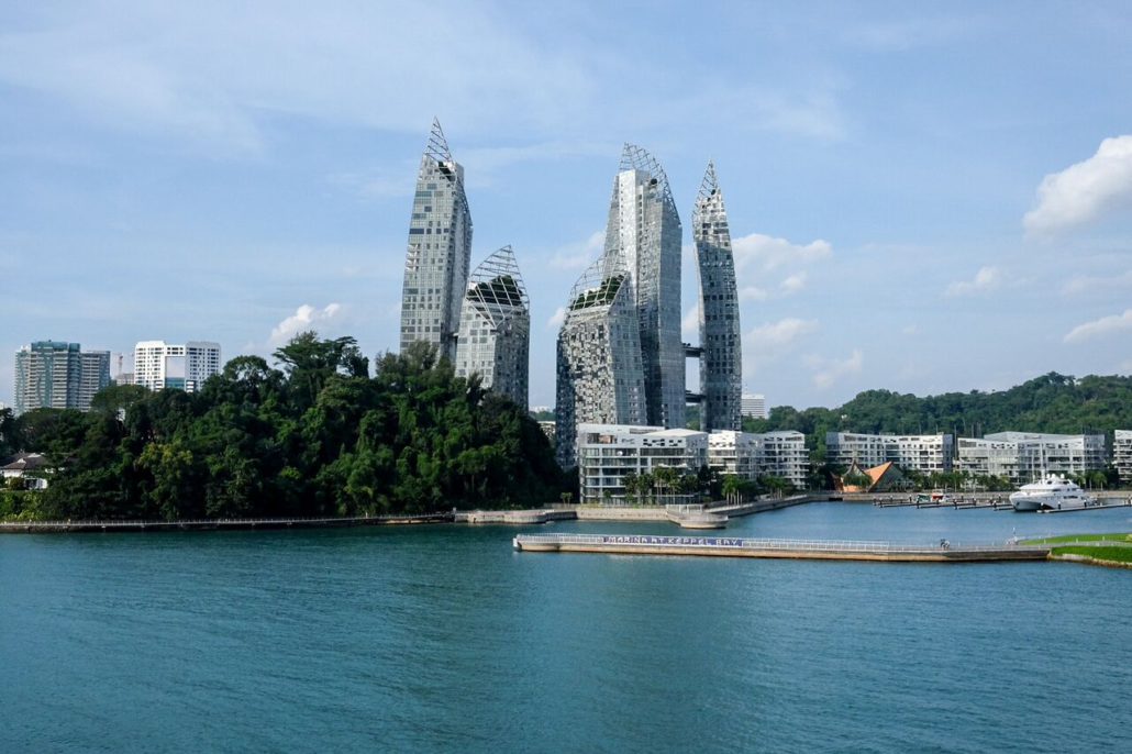 An example of Singapore’s stunning architecture, as seen from the Silver Shadow in Singapore’s harbour. 