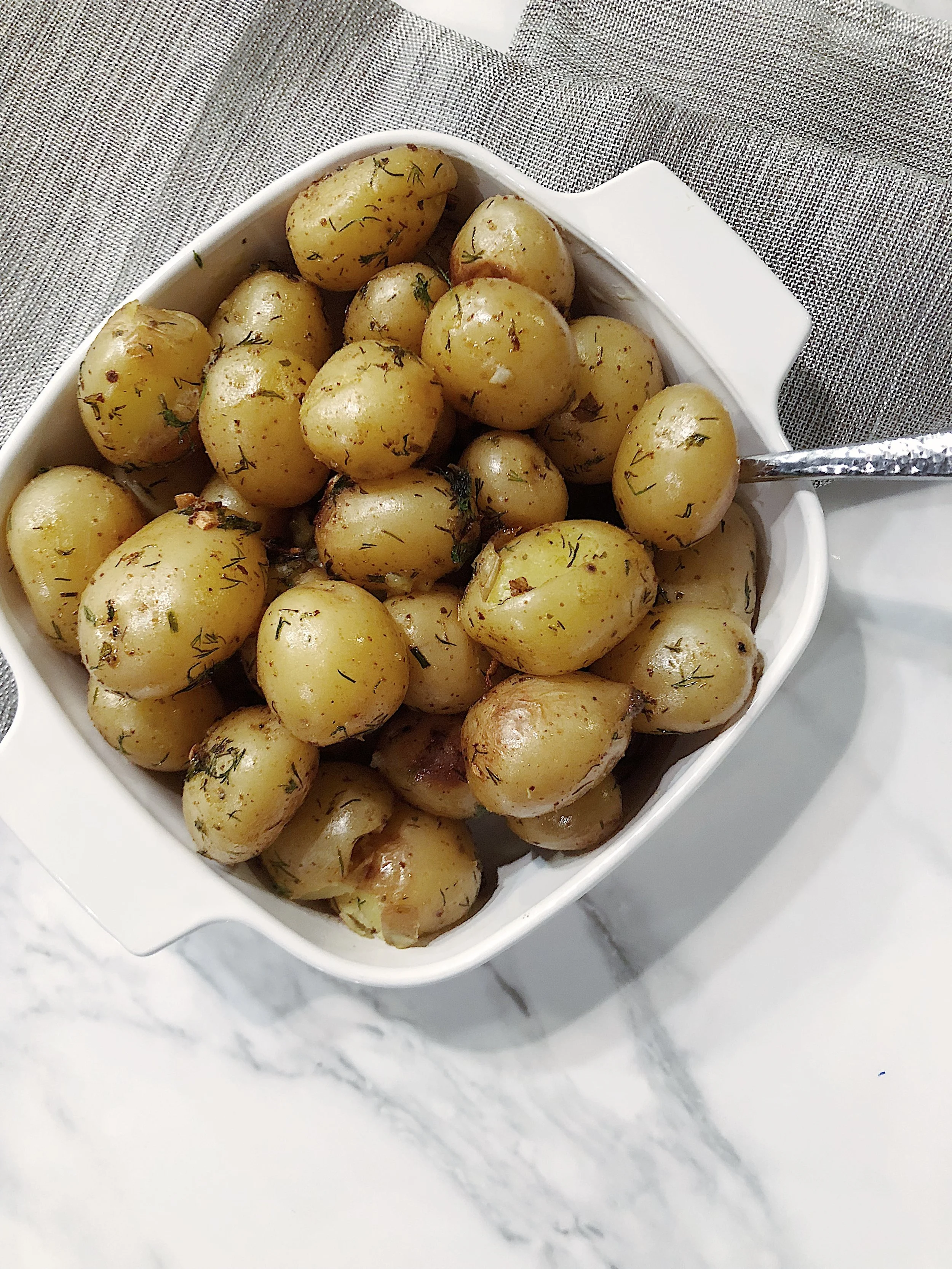 Pan Roasted Garlic & Dill Potatoes