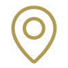 A gold map marker icon on a black background.