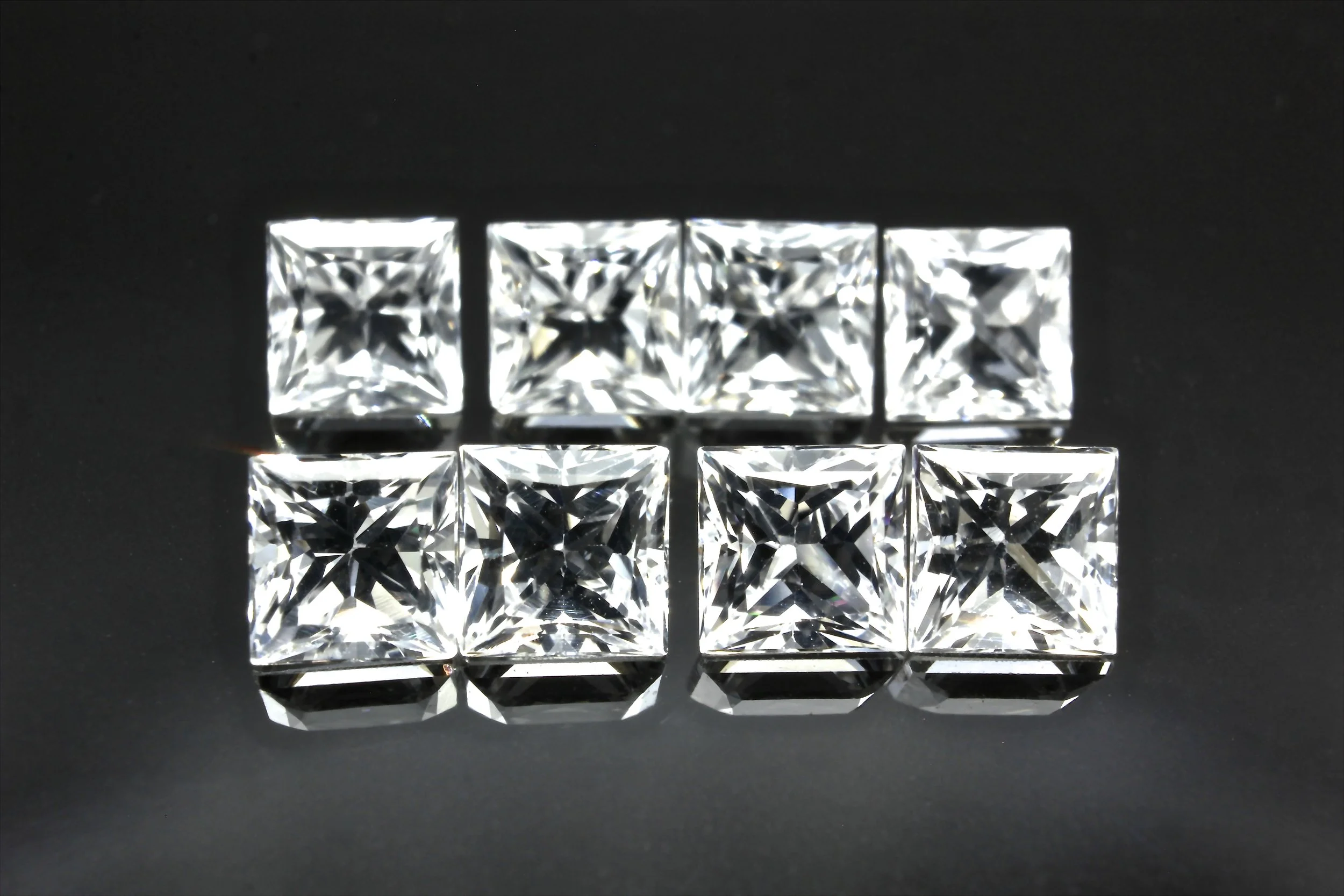 8 x Princess cut white sapphires (sold out)