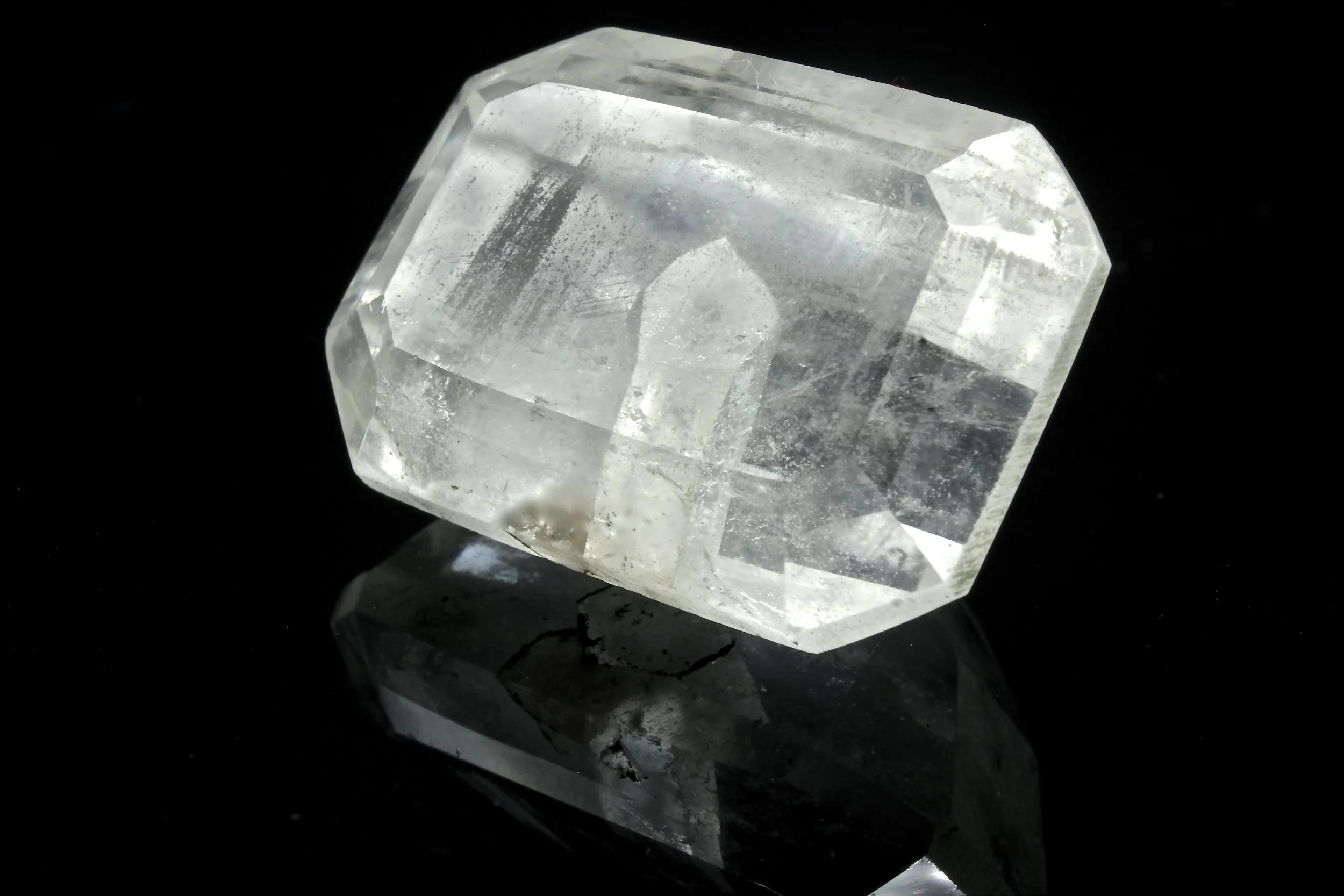 A rare and large emerald cut quartz within a quartz (sold out)