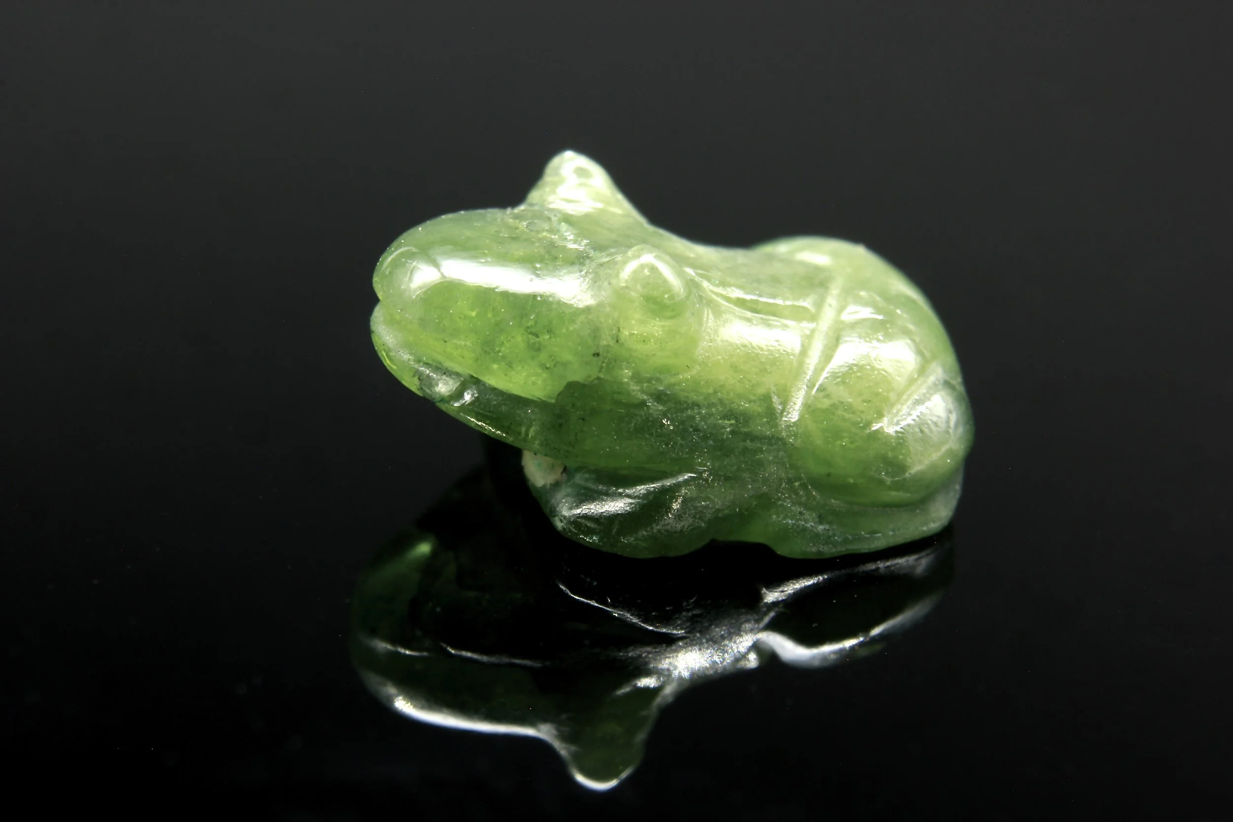 A Cheeky Green Sapphire Frog carving (Sold Out)