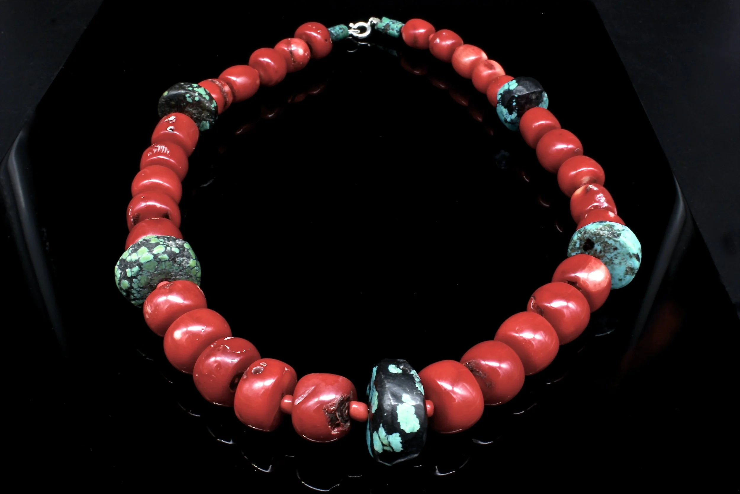 A Striking Antique Coral and Turquoise necklace (sold)