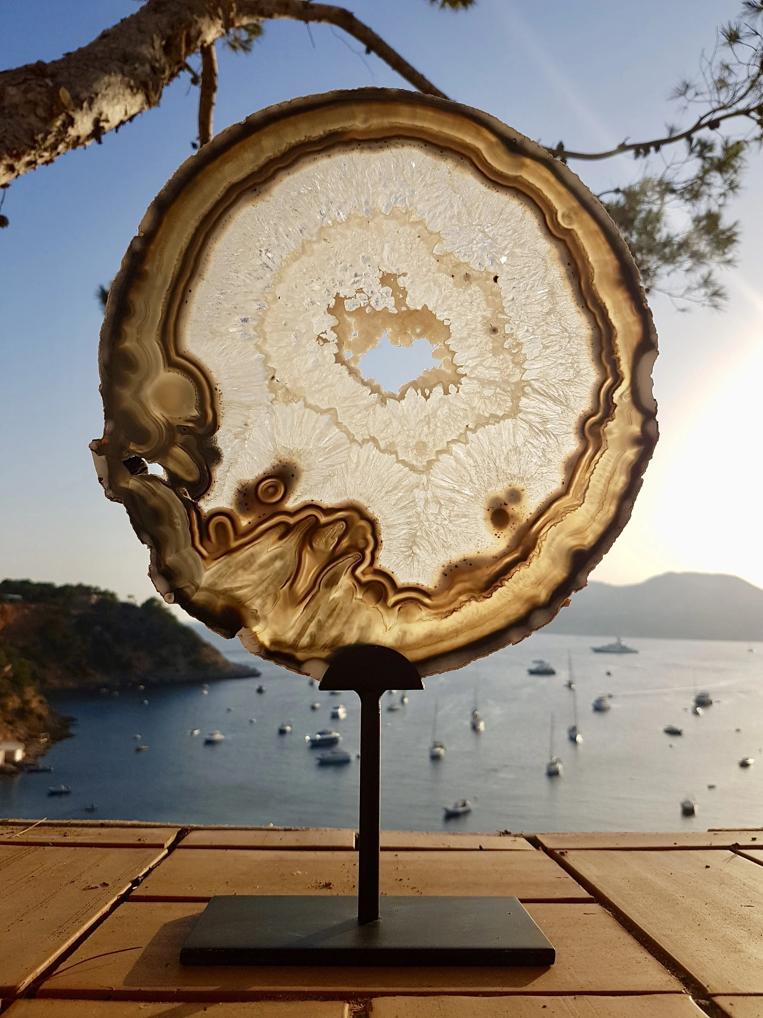 A breathtaking slice of Agate on a cast iron stand (sold out)