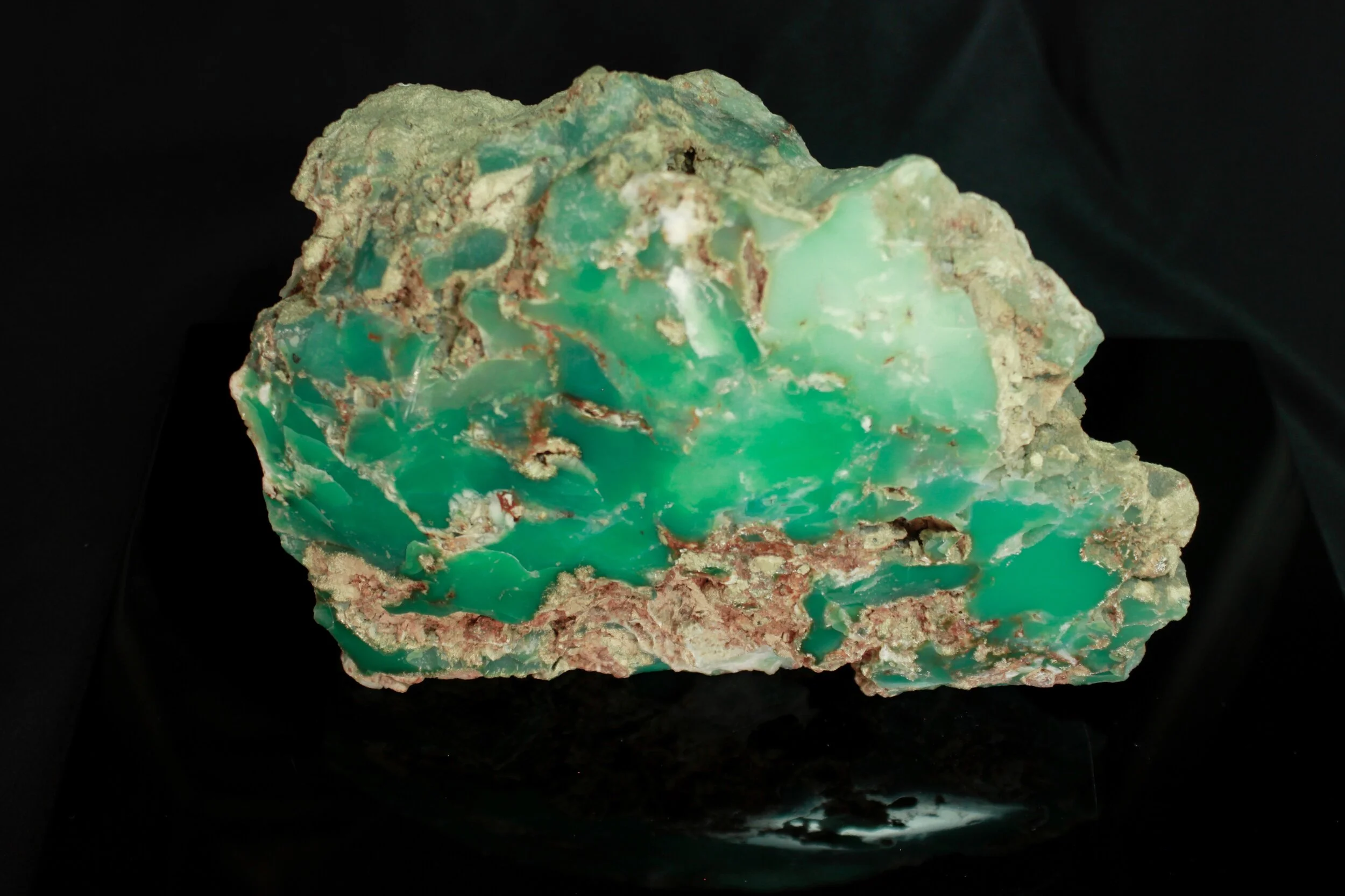 A vibrant apple green Chrysoprase Ingot