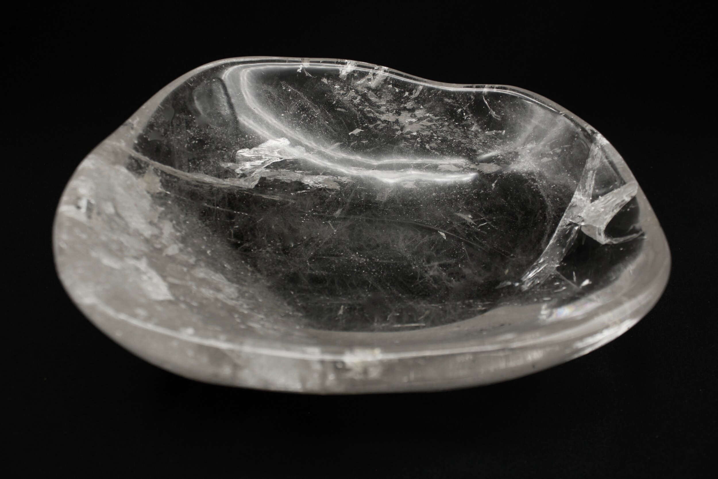 An undulating freeform Quartz bowl