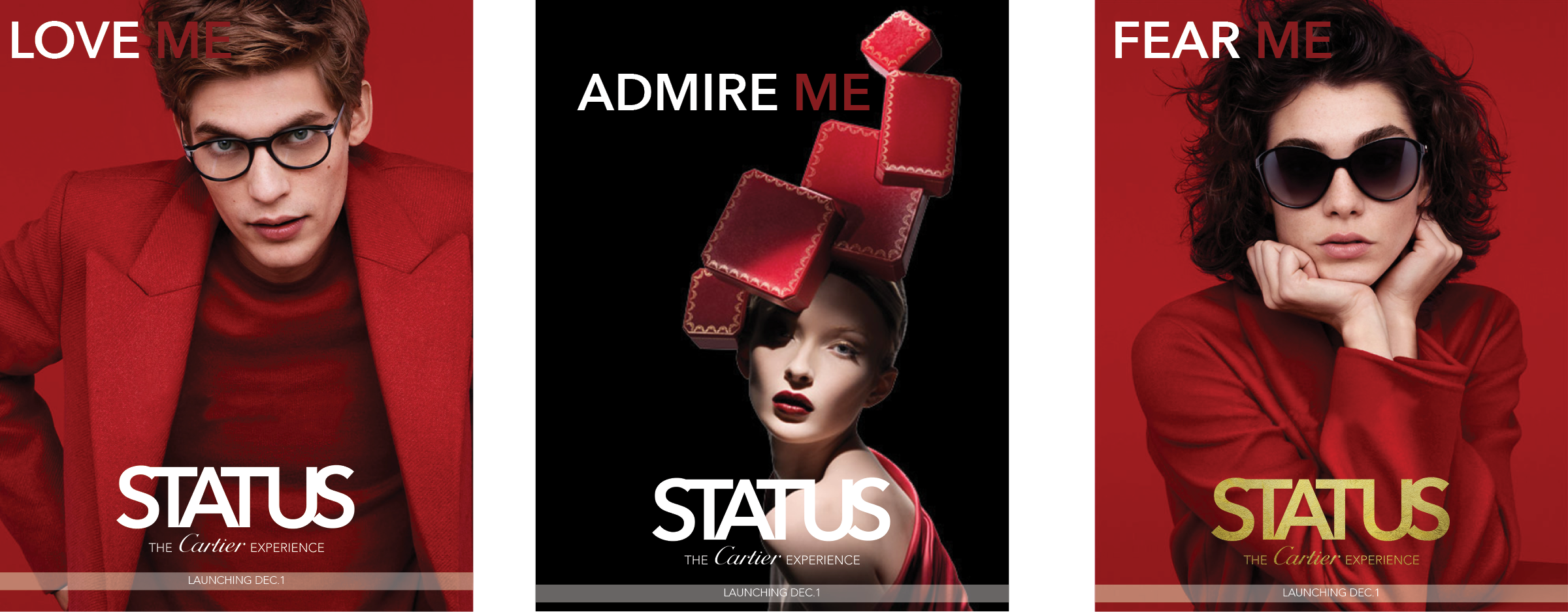 As part of the installation's theater room, my team gathered Cartier ads and footage, which I compiled into a short film that follows "status" through the history of Cartier's advertisements.