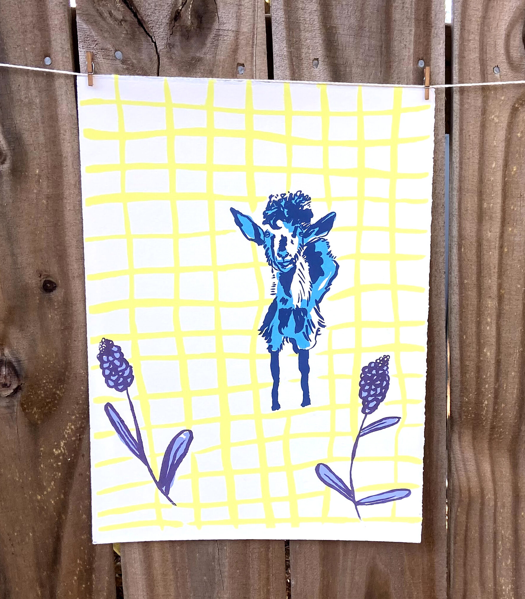 Checkered Goat Print