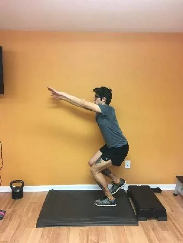 Single Leg Box Jump - focus on landing with knee forward and "soft"
