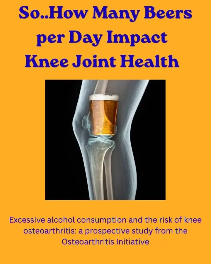 🍺 Living in &ldquo;Beer City&rdquo; definitely has its perks, but daily alcohol consumption is an aspect of life everyone should evaluate when thinking of joint health and longevity!
This was a really well done and extensive study:
Fining that drink