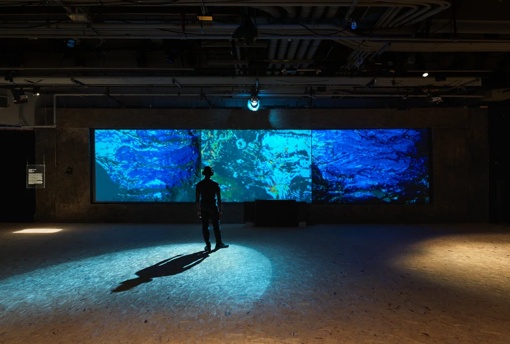 The Color of Crude Torkwase Dyson Multi-channel video installation Duration: 3 minutes, 2 seconds Dyson journeys clandestinely underwater to sites such as the Gulf of Mexico and Cape Town, South Africa exploring indelible ties between geography, economy, color, time, sensoria, and what it means to be a human body of these ecologies.