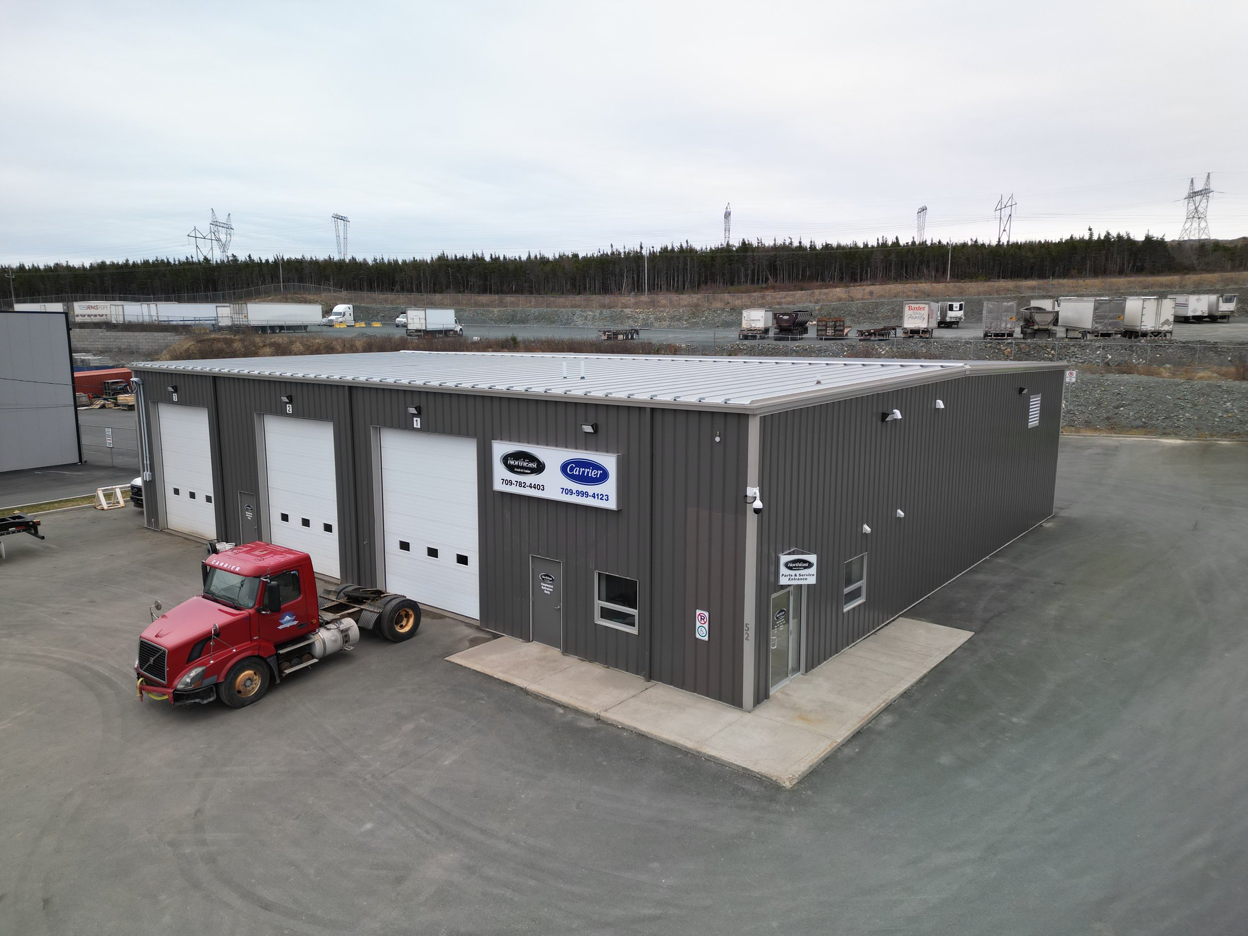 Shop front shop view of North East Truck & Trailer Paradise, NFLD location