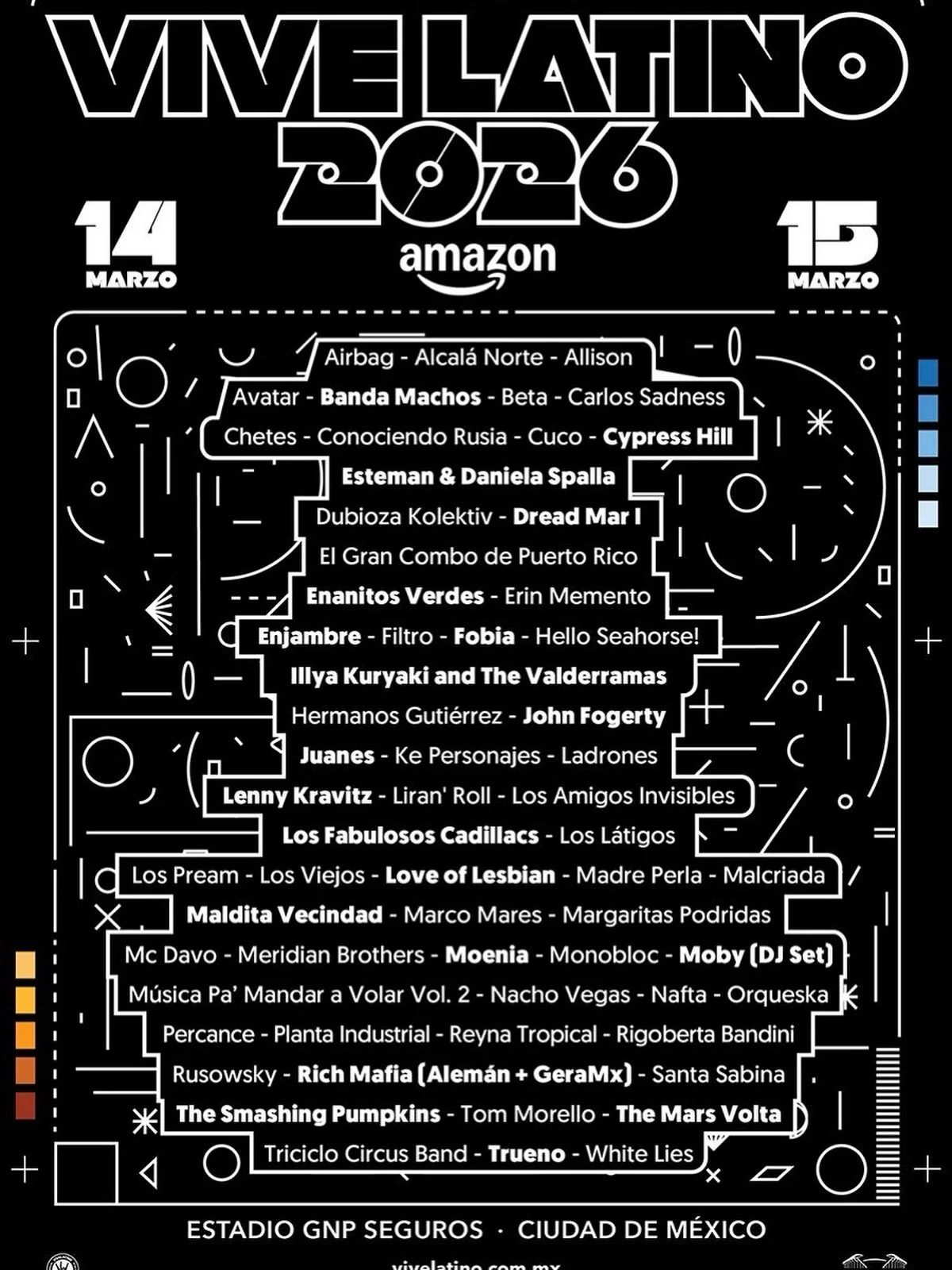 Nos vemos en el @vivelatino 26 con Airbag, Moenia, Juanes, Ke Personajes, Enjambre, Illya Kuryaki and the Valderramas y Love of Lesbian. 🙌🏼🤩

🎟️ #PreventaBanamex 17 de octubre 
Venta general a partir del 18 de octubre