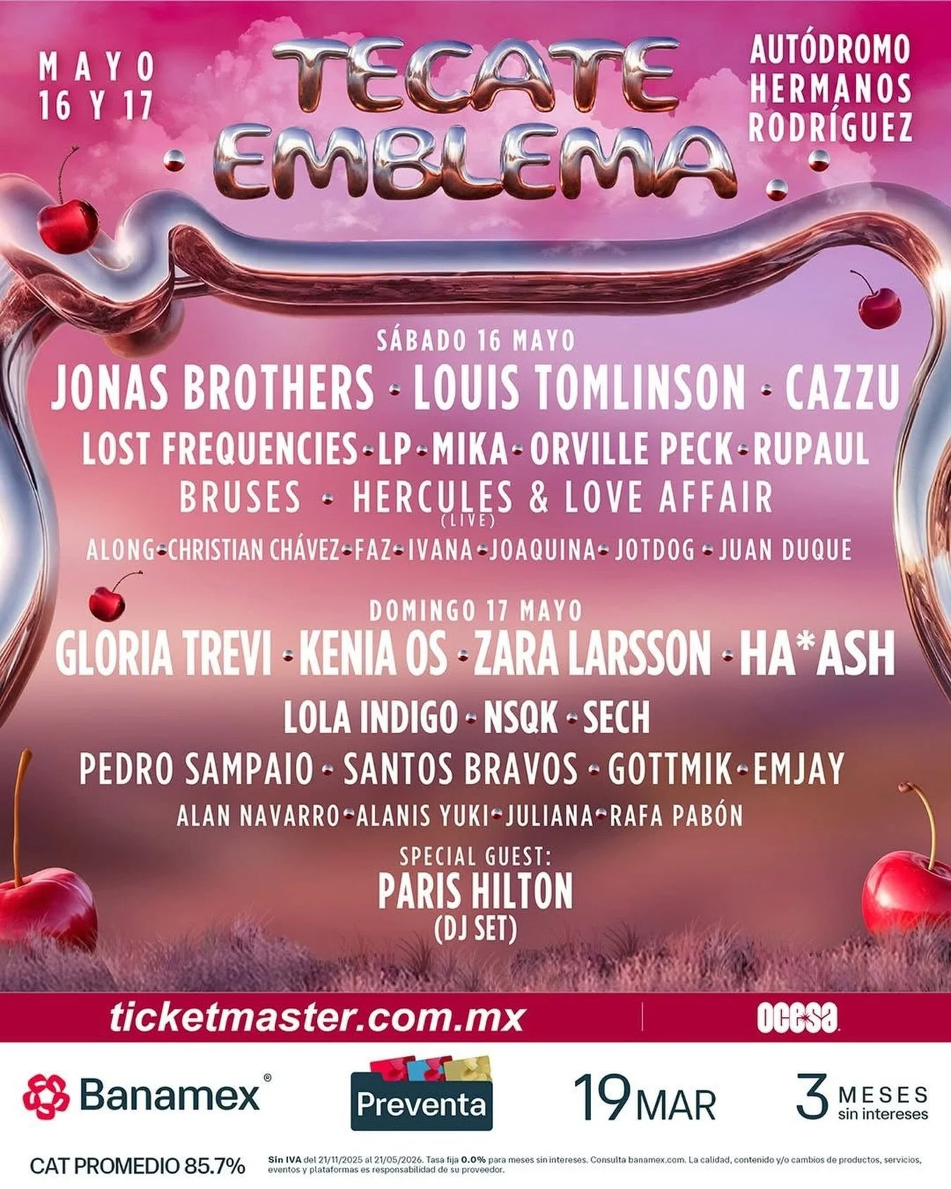 EL EVENTO M&Aacute;S POP DEL A&Ntilde;O 🍇
&iexcl;Ya inici&oacute; la preventa!
🔖 Mayo 16 y 17 
@tecate_emblema 

Boletos en @ticketmaster_mx