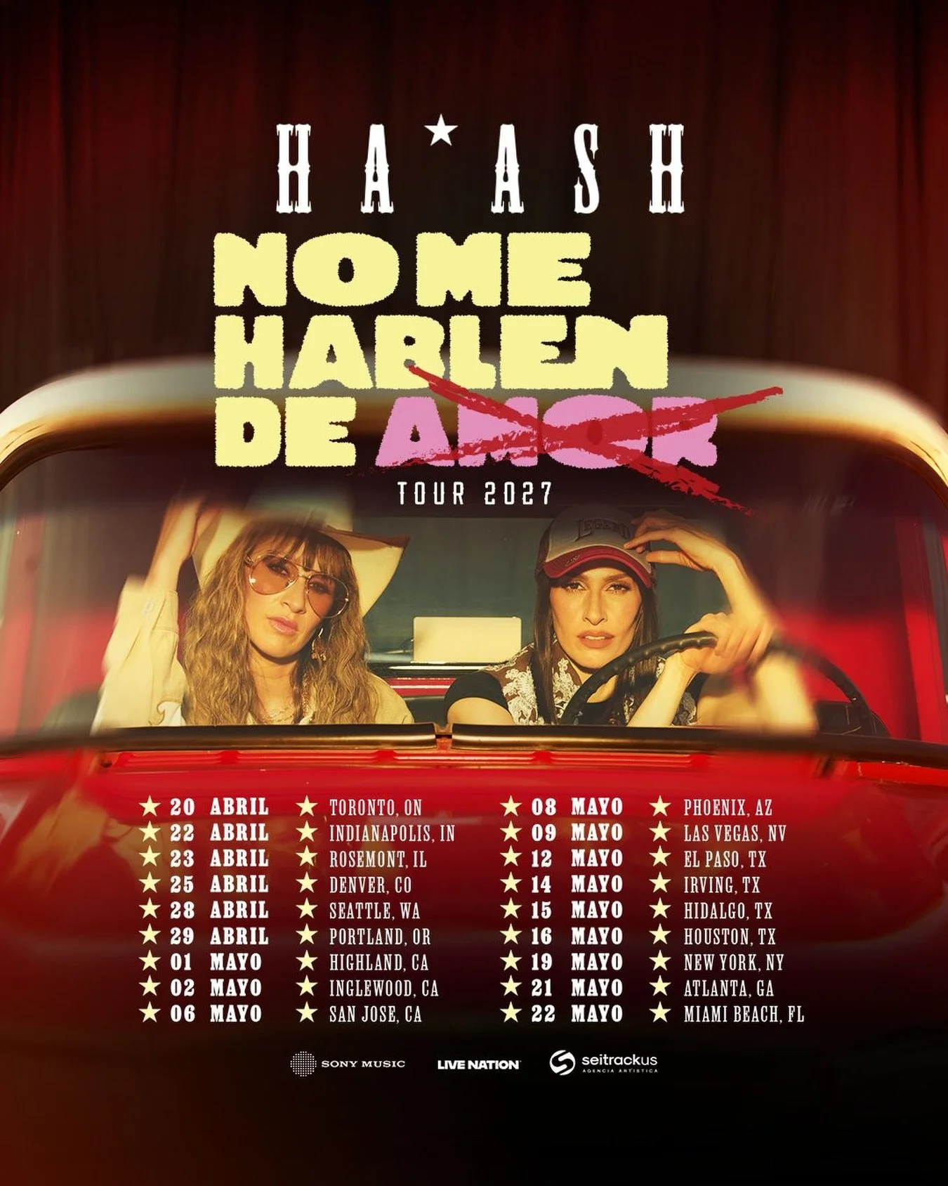 Prep&aacute;rense para sentir cada canci&oacute;n de @haashoficial en No Me Hablen de Amor 💔 A la venta el viernes 25 de septiembre 10 am hora local 🎫. Enlace en historias.