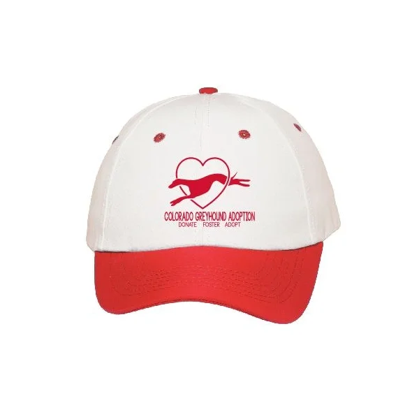Baseball Hat-White with Red accents and imprint