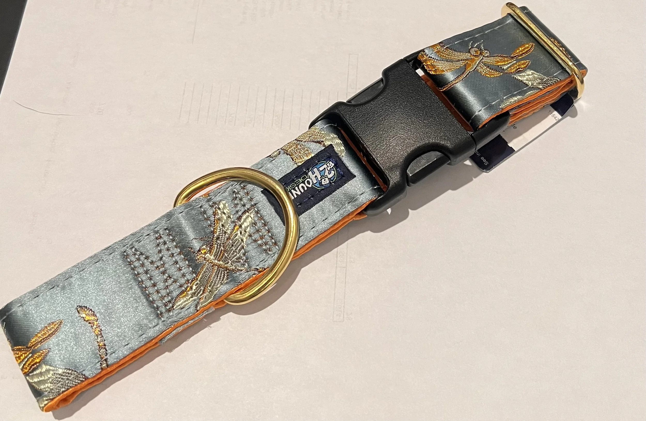 Silk Brocade Buckle Collar  1.5" by 2Hounds