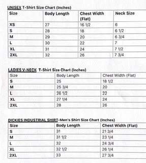 SIZE CHART