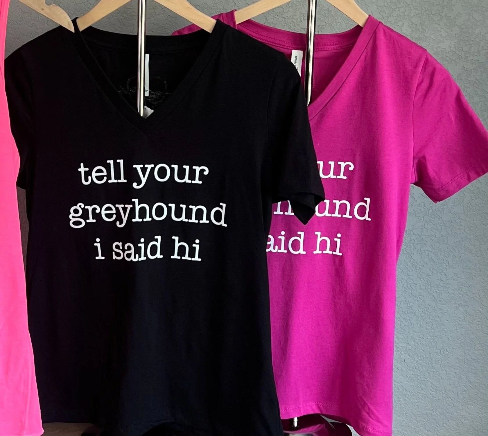 Tell Your Greyhound "Hi" LADIES CUT V-NECK t-shirt