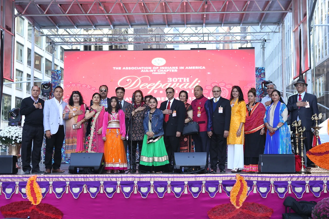 The AIA-NY Chapter Executive committee at their 30th Annual Deepavali Festival at South Street Seaport, NYC.