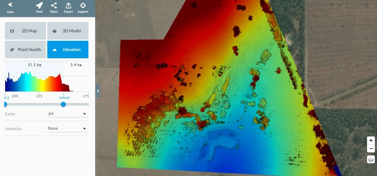 We use elevation maps gathered with drone technology to analyze your irrigation and drainage