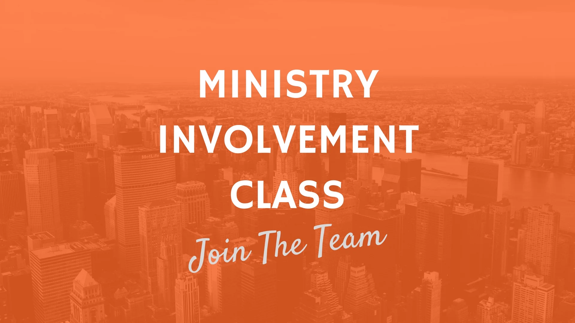 Ministry Involvement Class