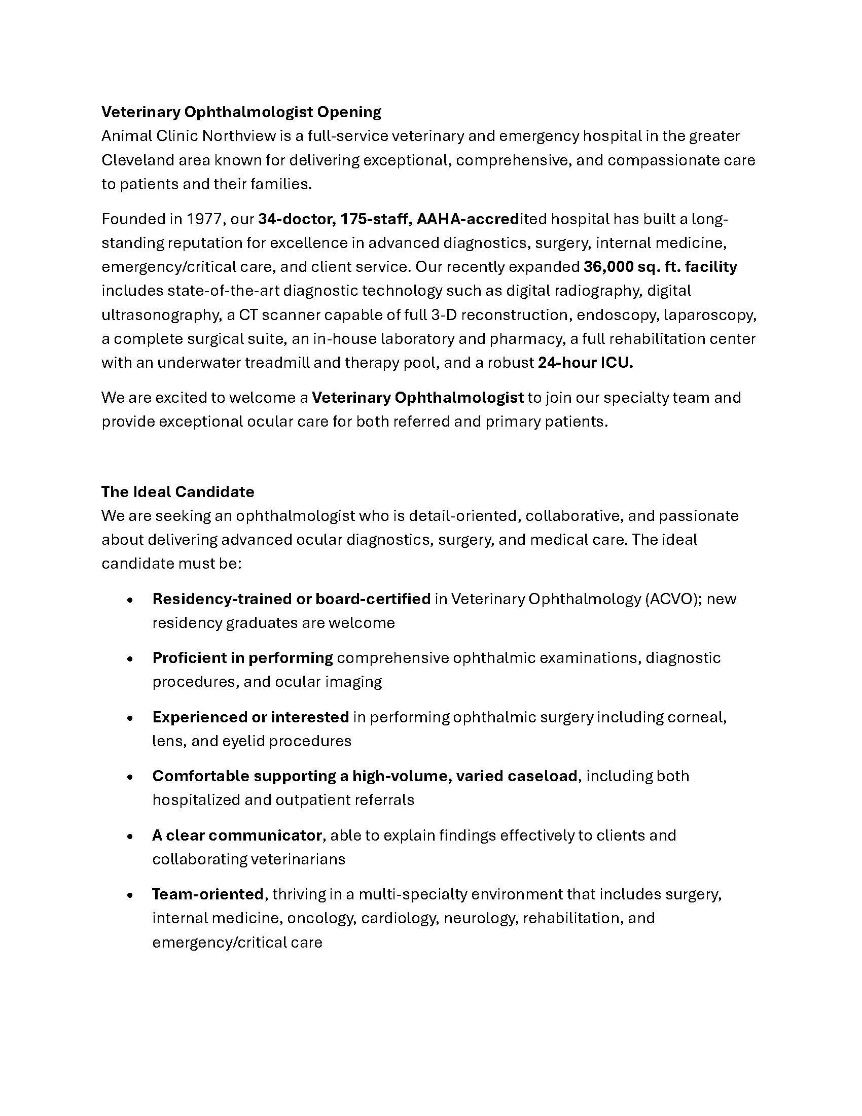 Veterinary Ophthalmologist, Animal Clinic Northview, Cleveland, OH Area 