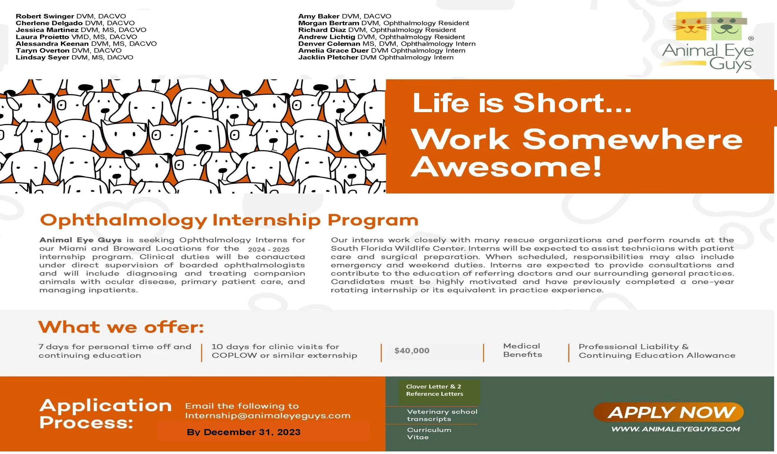 Animal Eye Guys Ophthalmology Internship — ACVO Members