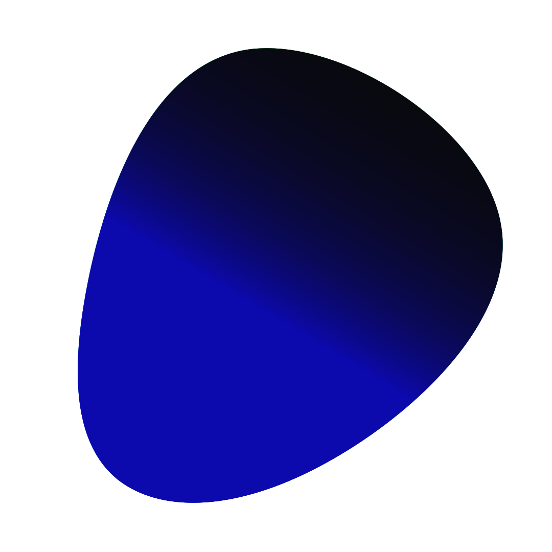 A 3D digital rendering of an oblong, capsule-shaped object with a gradient of blue to black, set against a black background.
