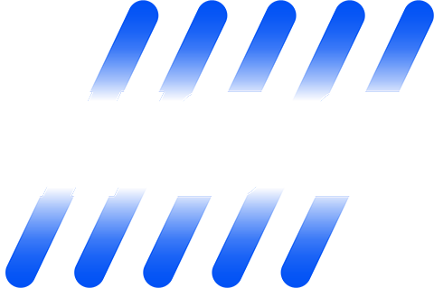 Text reading "HOG HOP" on a black background with blue and white diagonal lines.