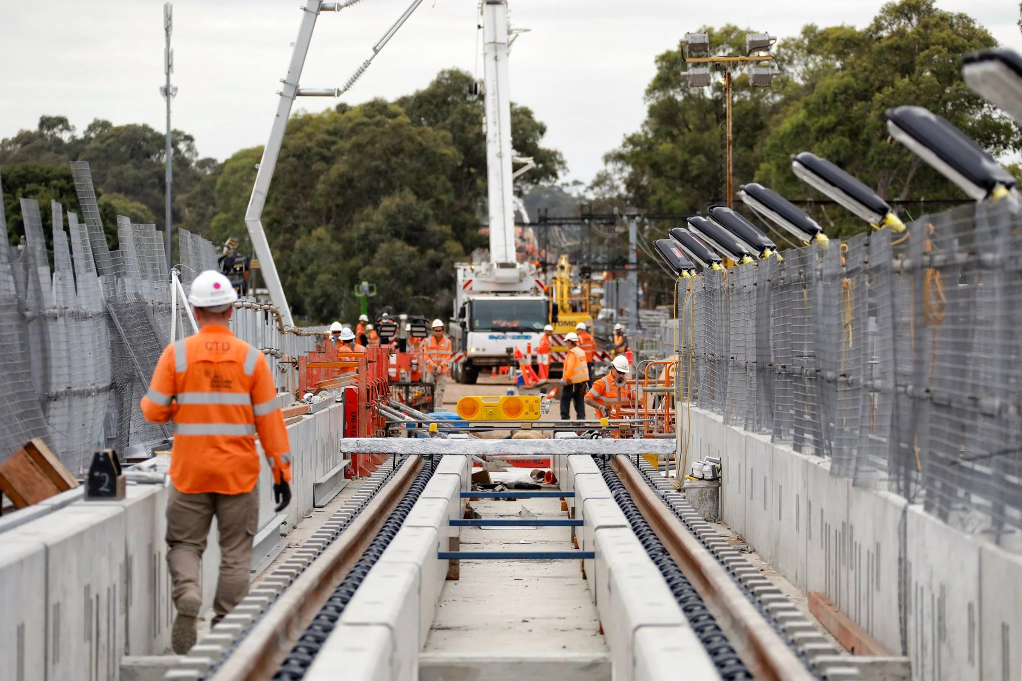 Rail SWS running the commissioning occupation for Noble Park, Caulfield To Dandenong (CTD) works. Photo taken from up near the new Noble Park station.