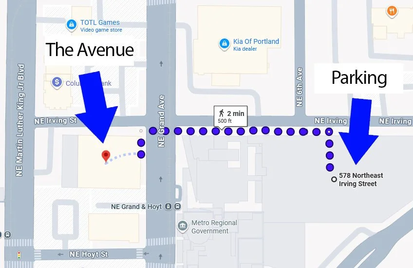 Map showing venue and parking location. See web page for location information.