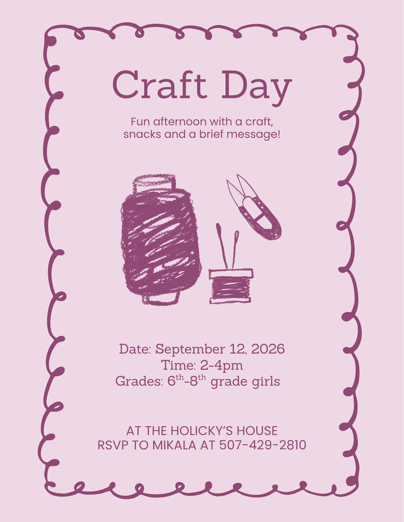 Middle School Girls Craft Day