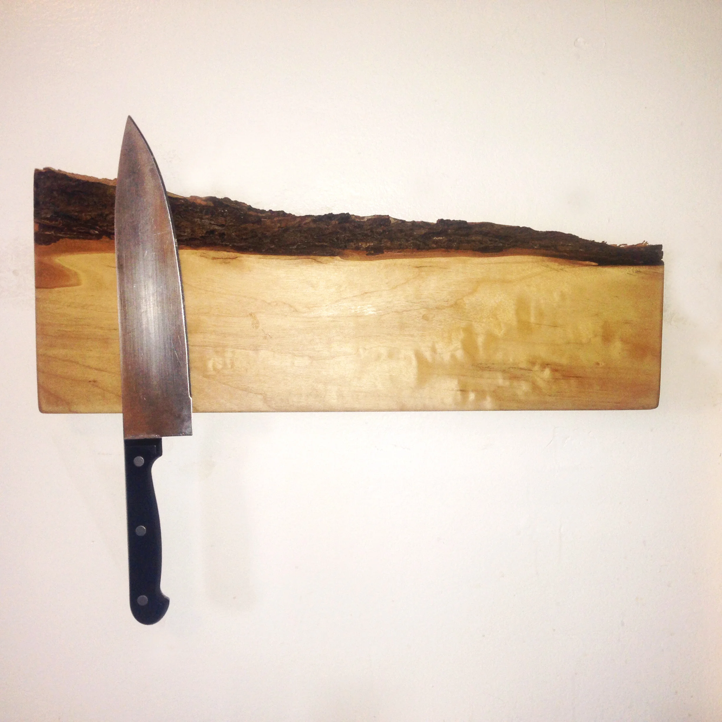Live bark edge Maple magnetic knife block - These are popular items, available by commission.