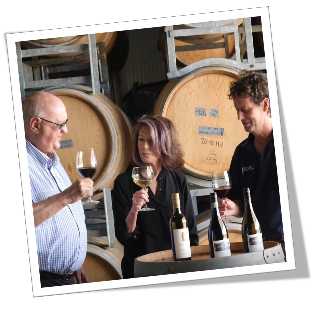 Vignerons Bill & Vicki Widin & winemaker Mark Woods