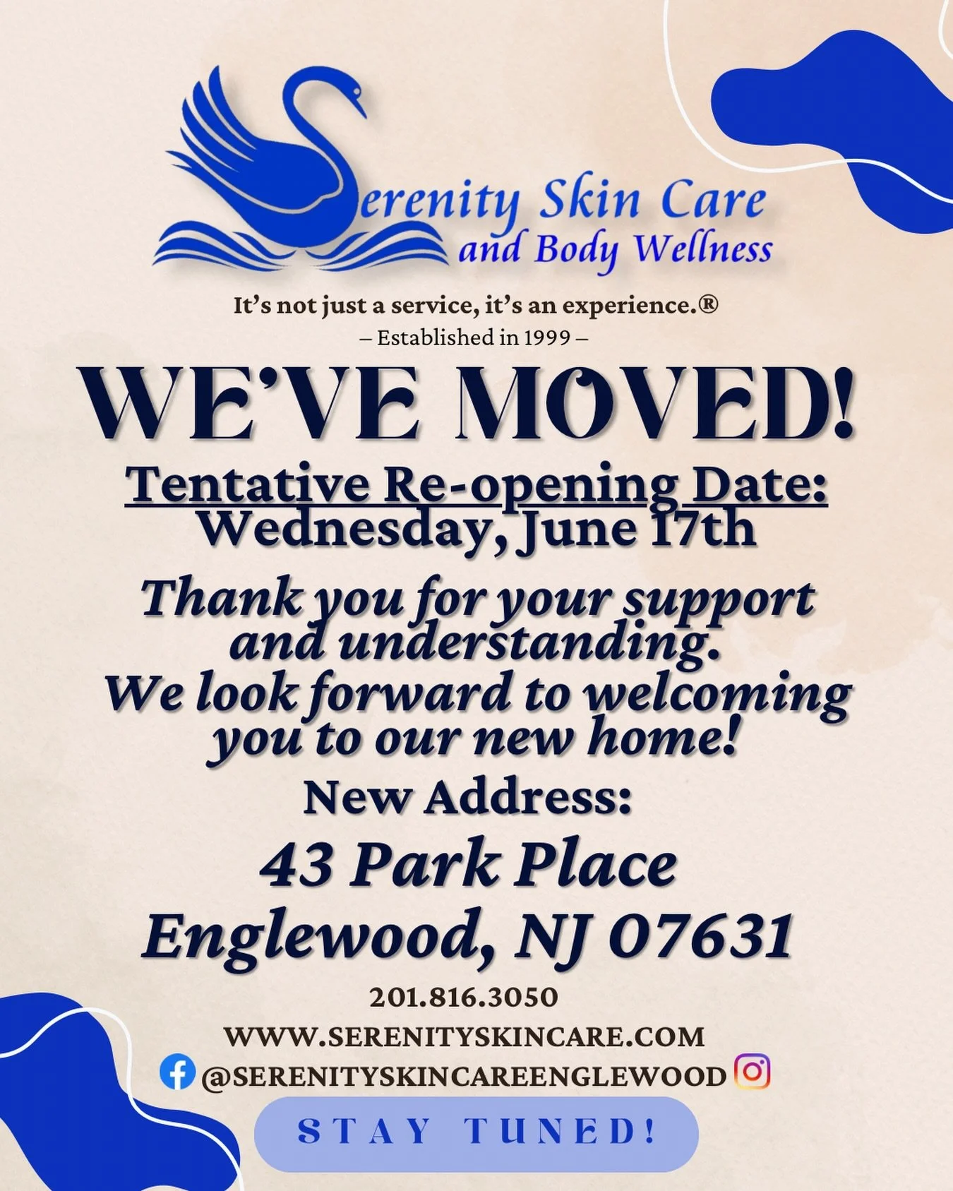 ✨🌀 New location loading&hellip;🌀✨

✨🛍️ For product purchases, please visit our website: www.serenityskincare.com. Shipping? At no cost to you! 

✨💌 Join our email list for important news &amp; updates!
&mdash;&mdash;
It&rsquo;s not just a service