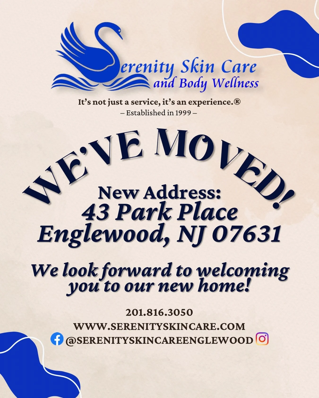 ✨📦 WE&rsquo;VE MOVED! ✨
Englewood&rsquo;s premier Black-owned &amp; family-owned day spa is back! Grand Opening Ceremony coming soon. 💐

✨💻 Join our Newsletter: www.serenityskincare.com
&mdash;&mdash;&mdash;
It&rsquo;s not just a service, it&rsquo