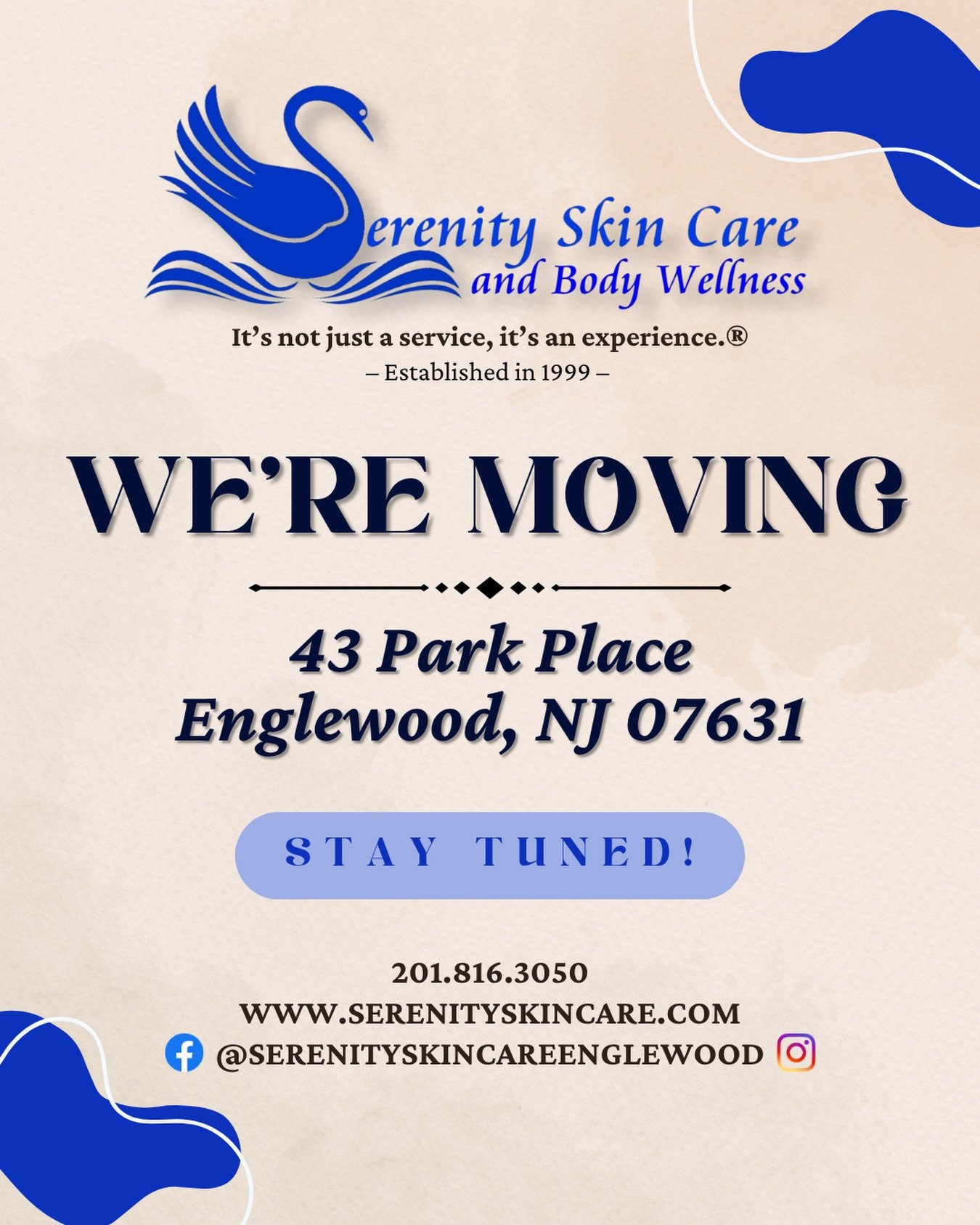 ✨🎉 WE&rsquo;RE MOVING &bull; SPRING 2026
After 14 years at our current location, Serenity Skin Care has found a new home! We sincerely appreciate your ongoing support. Stay tuned! 💌✨
&mdash;&mdash;&mdash;
It&rsquo;s not just a service, it&rsquo;s a
