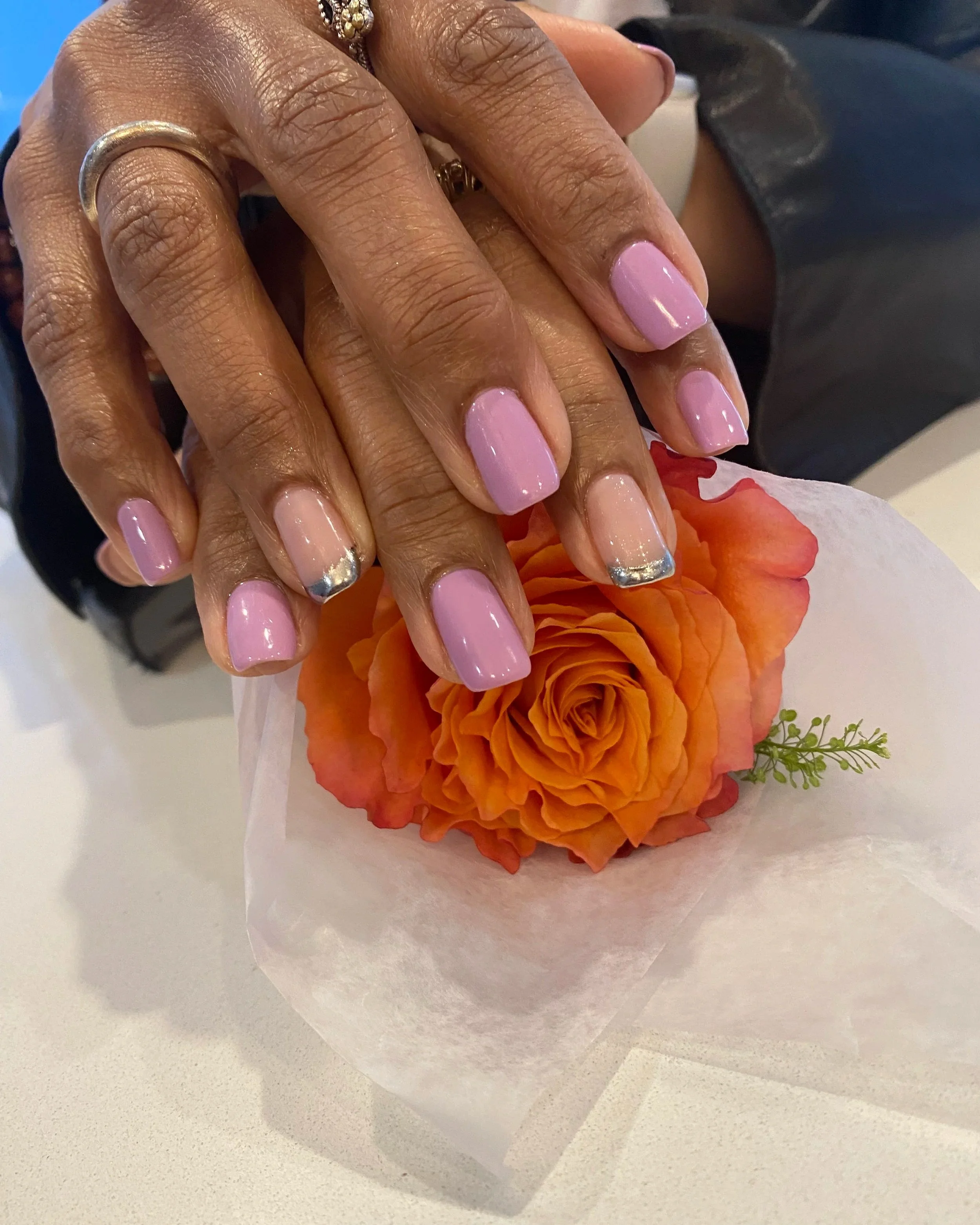 Color Gel Manicure w/ Chrome Accents (Copy)