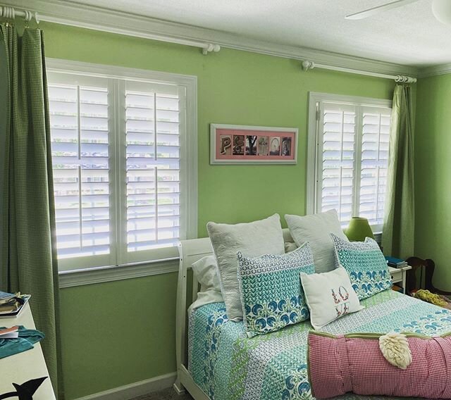 Shutters for a sweet girl&rsquo;s room! 💜 #plantationshutters #girlsroomdecor