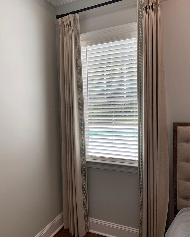2&rdquo; Cordless Blind Install added to beautiful side panel drapes. 🥰🥰#cordlessblinds #bedroomideas