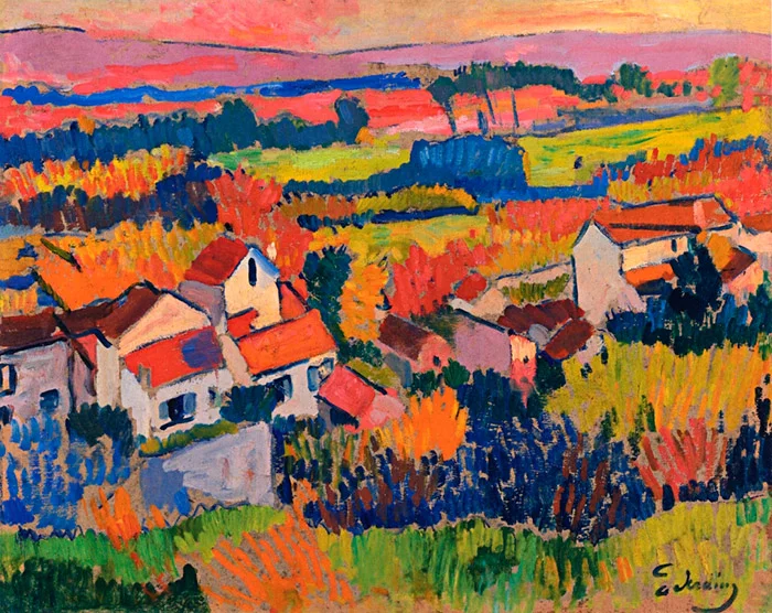 Landscape near Chatou, André Derain. 1904 (Fauvism movement) Fauvism is the style of les Fauves (French for "the wild beasts"), a group of early twentieth-century modern artists whose works emphasized painterly qualities and strong color over the representational or realistic values retained by Impressionism.