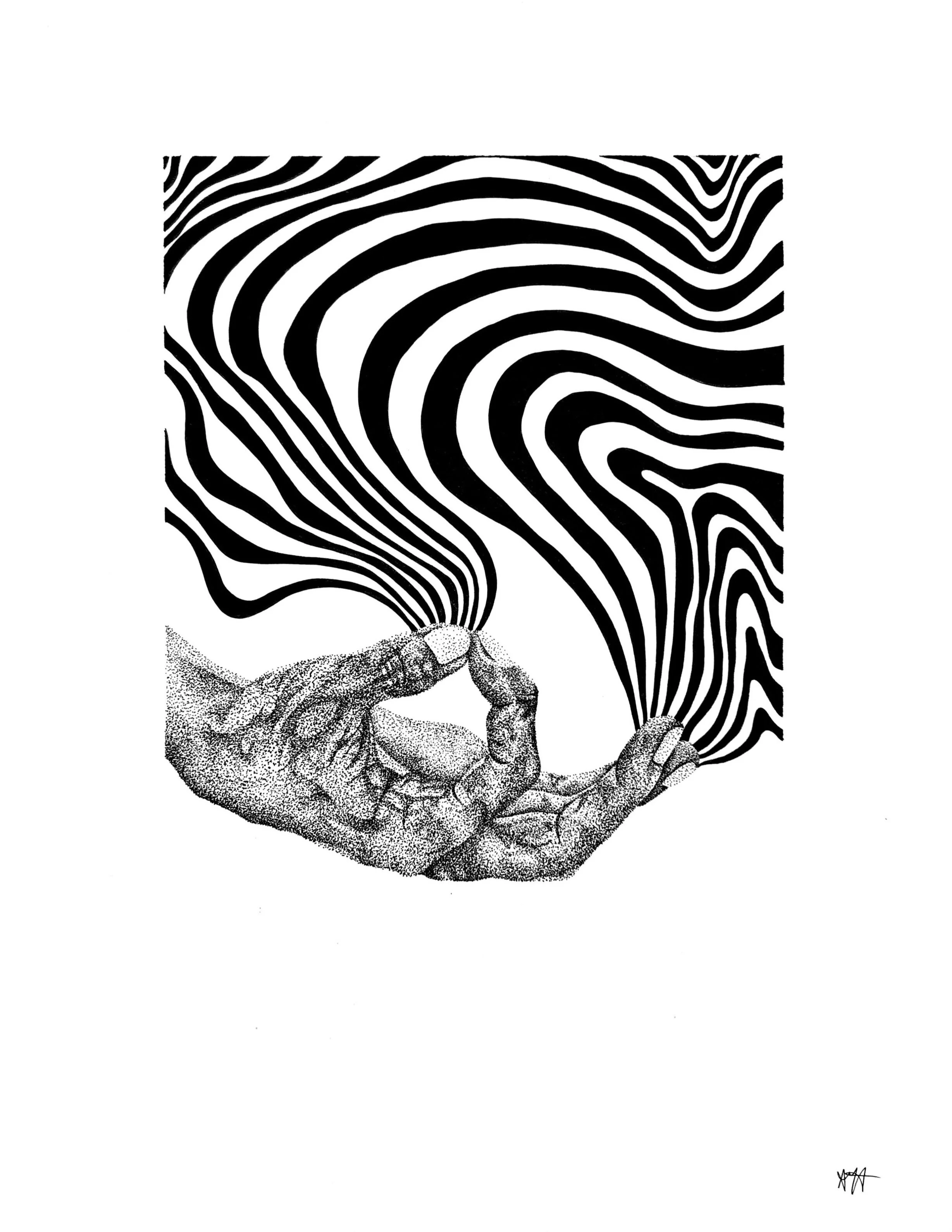 “Radiate”medium: pen and ink