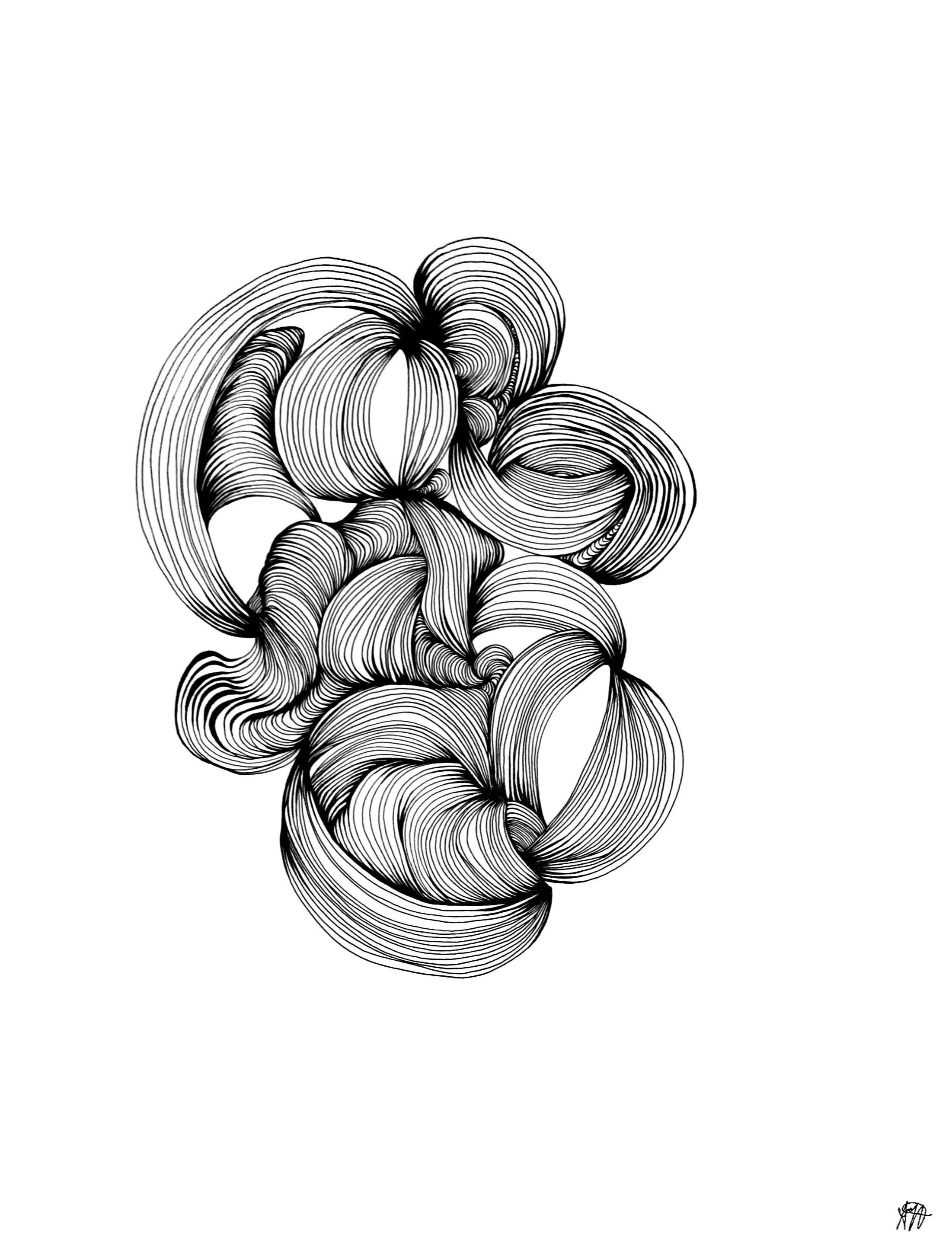 “Evolving”medium: pen and ink