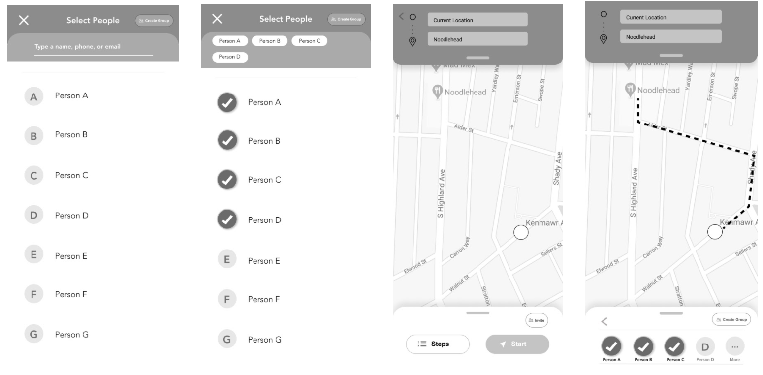 Mid-fi Prototype: &nbsp;Initializing the Route