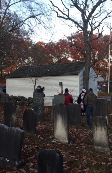  The white building behind Mrs. Persis Brown (Kristen McLean) and her visitors is the ‘Hearse House’. 