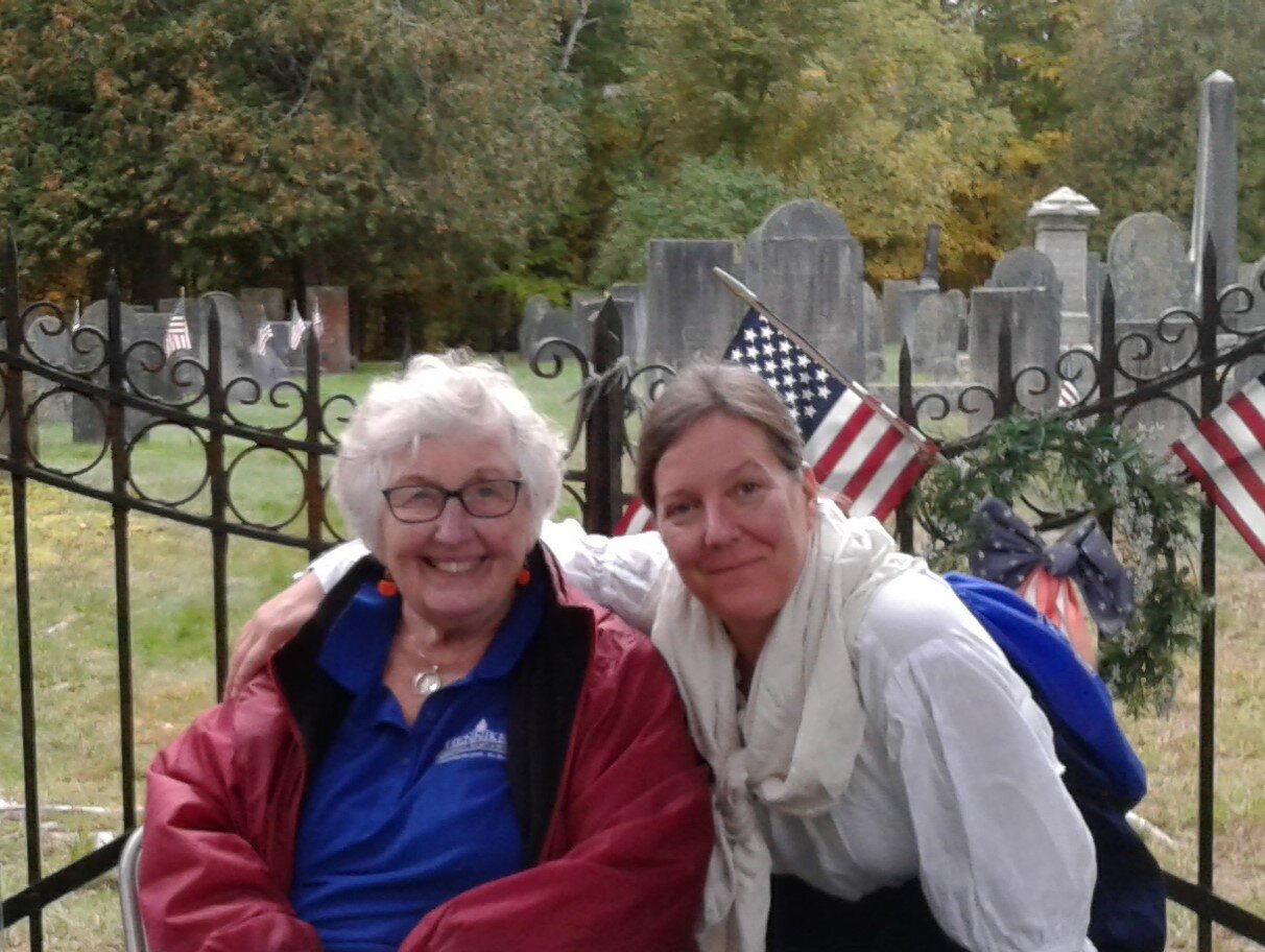 Mrs. Ray (r) thanks volunteer Diane Reed