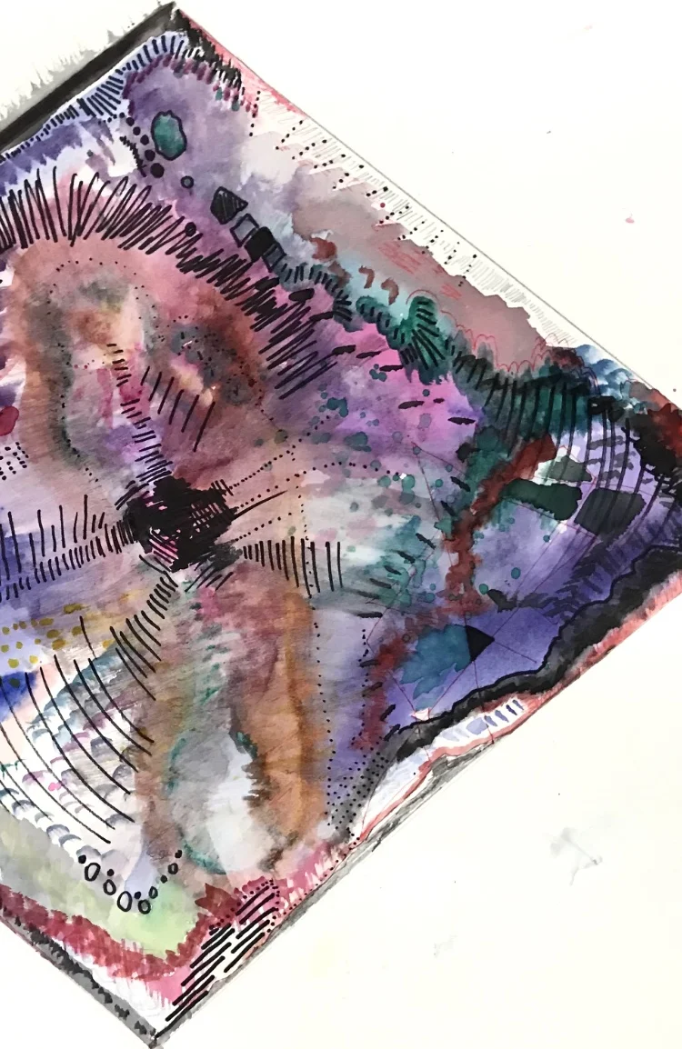 ‘Step Lightly’ - Portland, OR - 2019 - 18x24 Watercolor/ink