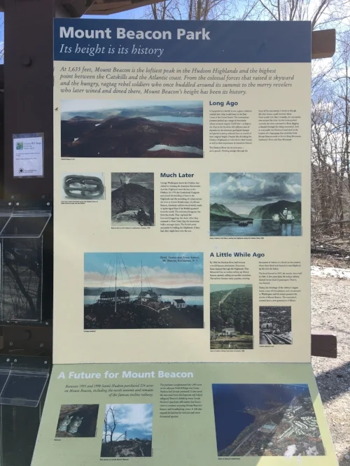 Mt. Beacon history. This sign and info is located at the base of the Casino Trail. 