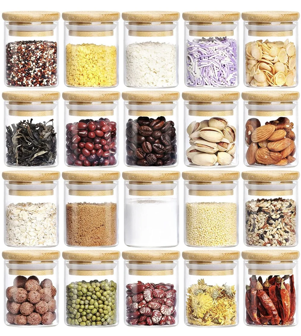 Glass Spice Jar with Bamboo Lid